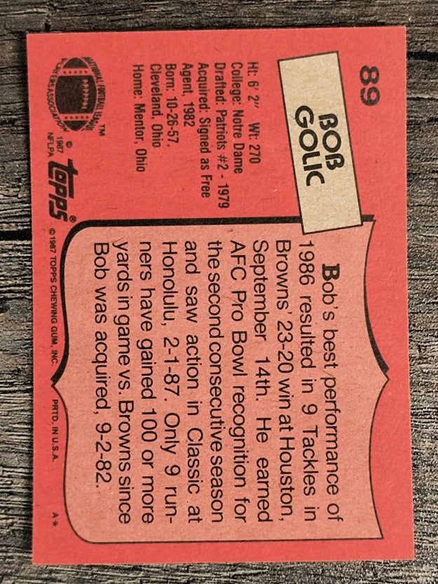 1987 Topps #89 Bob Golic