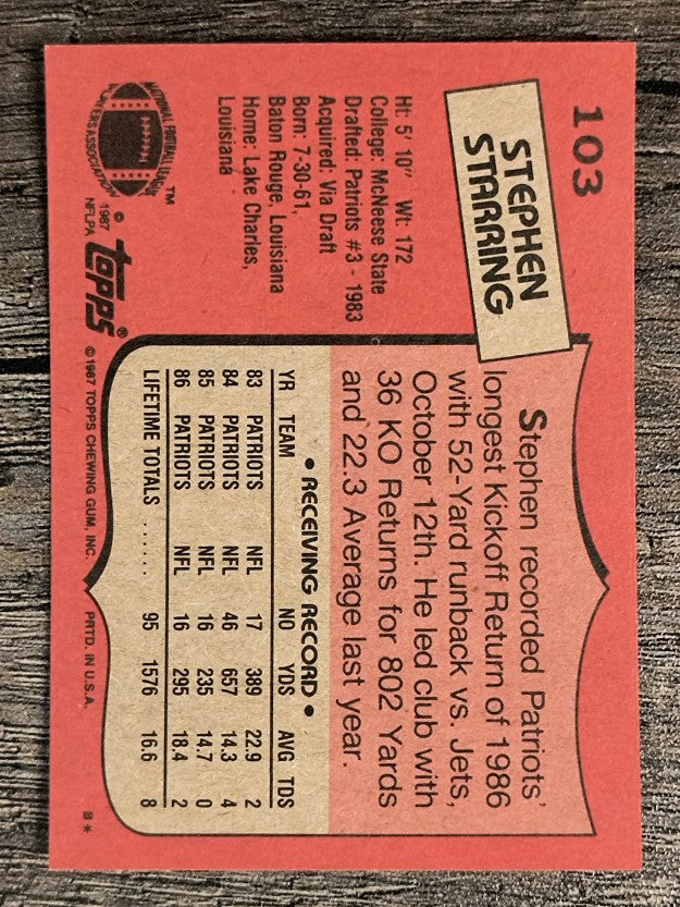 1987 Topps #103 Stephen Starring