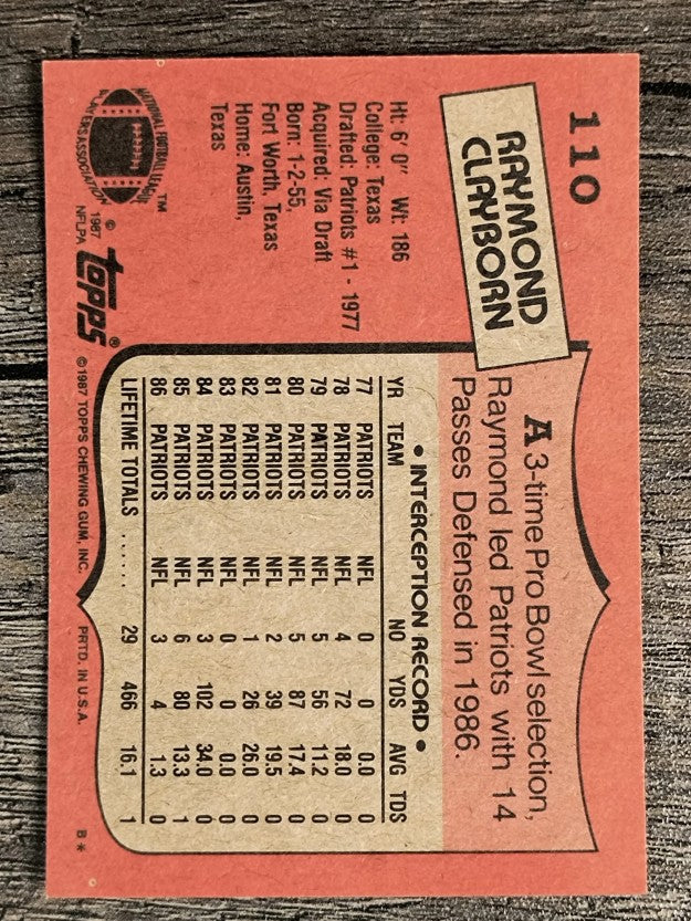 1987 Topps #110 Raymond Clayborn