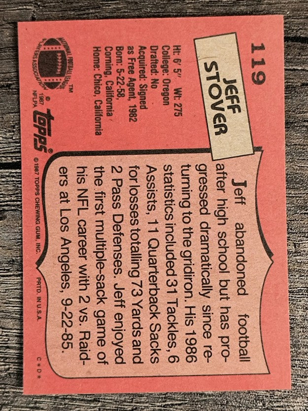 1987 Topps #119 Jeff Stover