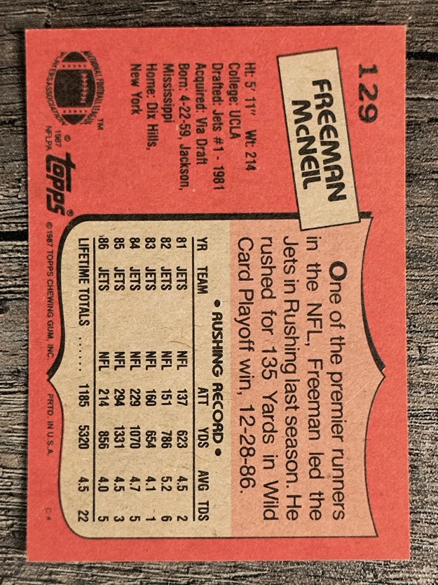 1987 Topps #129 Freeman McNeil