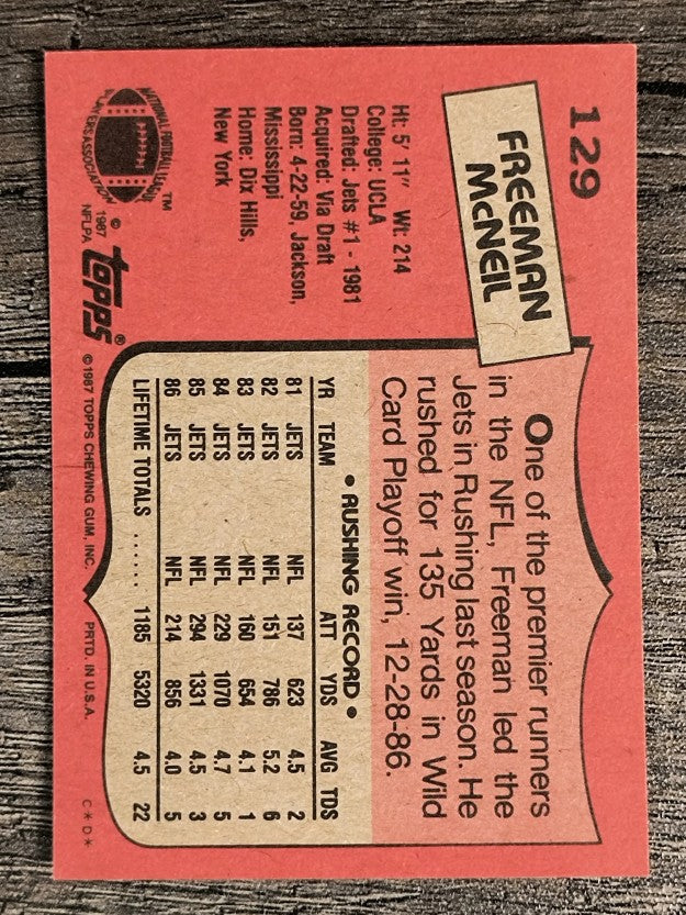 1987 Topps #129 Freeman McNeil