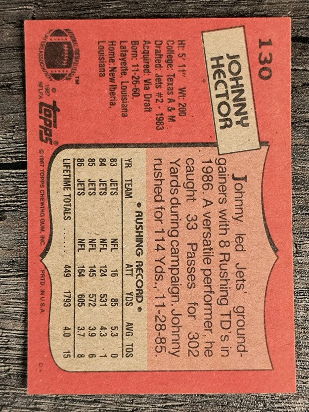 1987 Topps #130 Johnny Hector RC