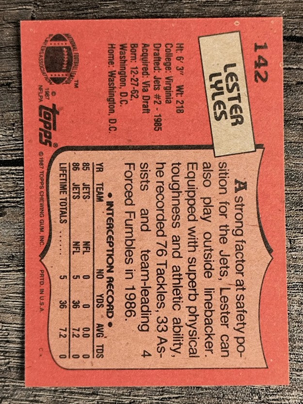 1987 Topps #142 Lester Lyles