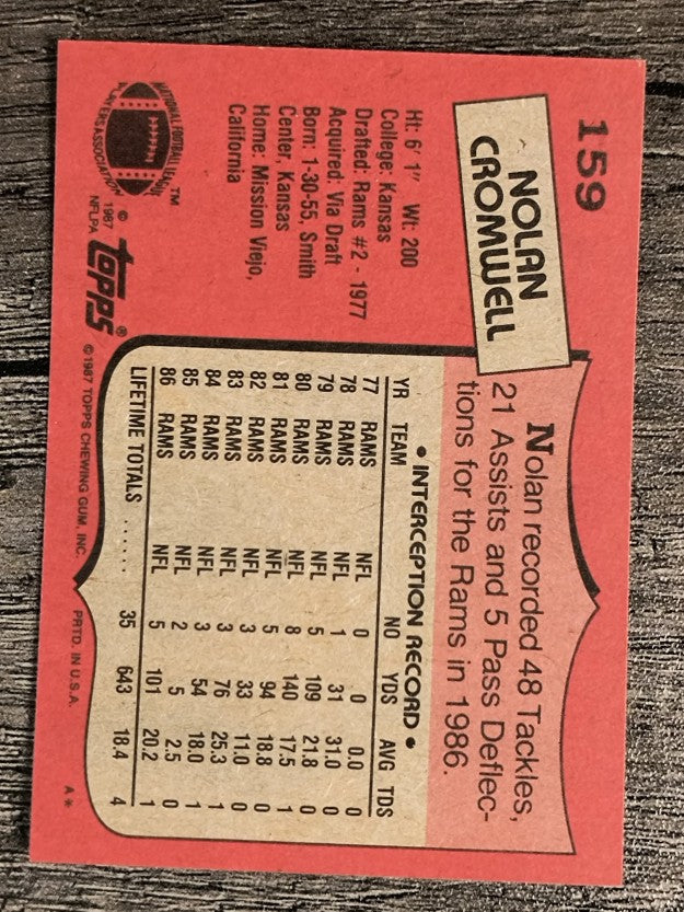 1987 Topps #159 Nolan Cromwell