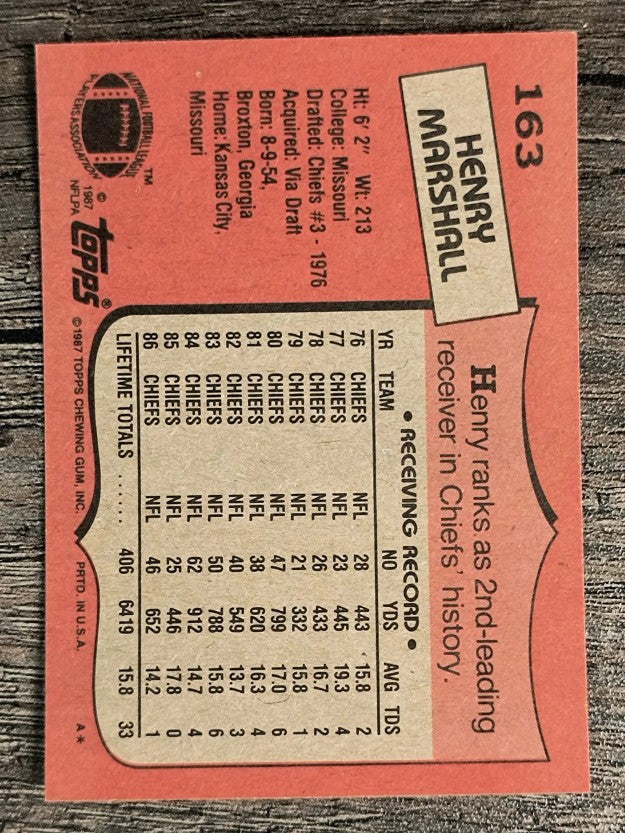 1987 Topps #163 Henry Marshall