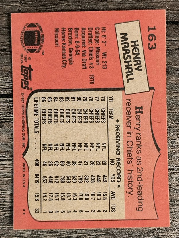 1987 Topps #163 Henry Marshall