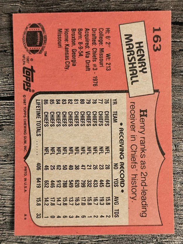 1987 Topps #163 Henry Marshall