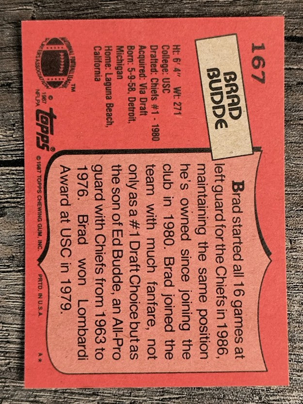 1987 Topps #167 Brad Budde