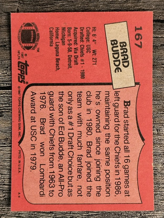 1987 Topps #167 Brad Budde