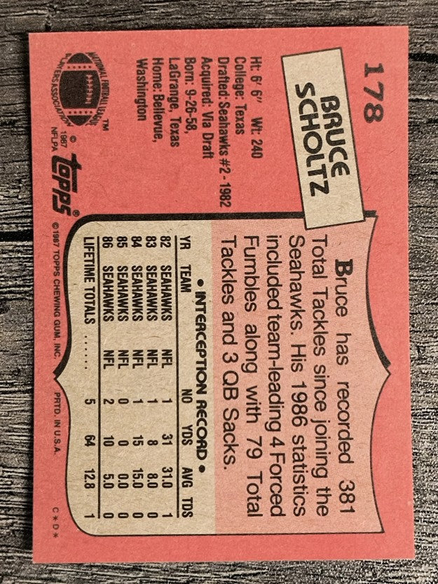 1987 Topps #178 Bruce Scholtz