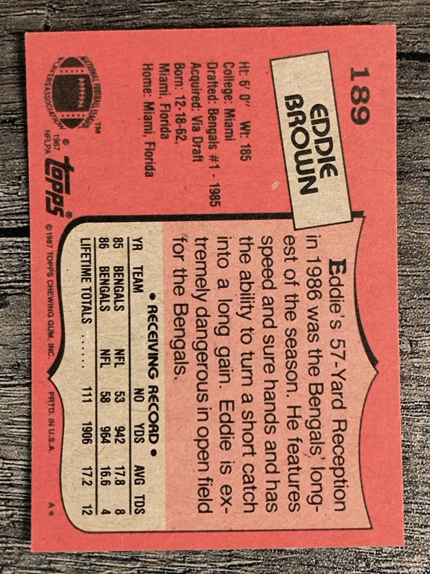 1987 Topps #189 Eddie Brown