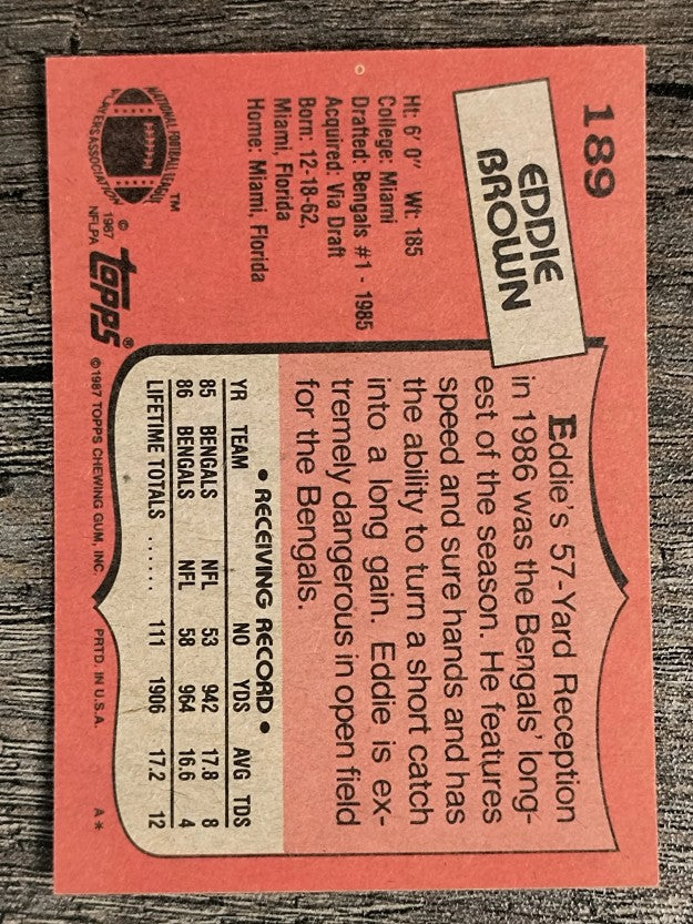 1987 Topps #189 Eddie Brown
