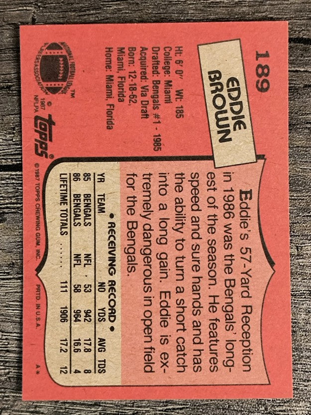 1987 Topps #189 Eddie Brown
