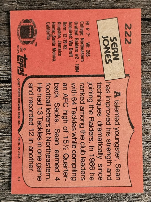 1987 Topps #222 Sean Jones RC