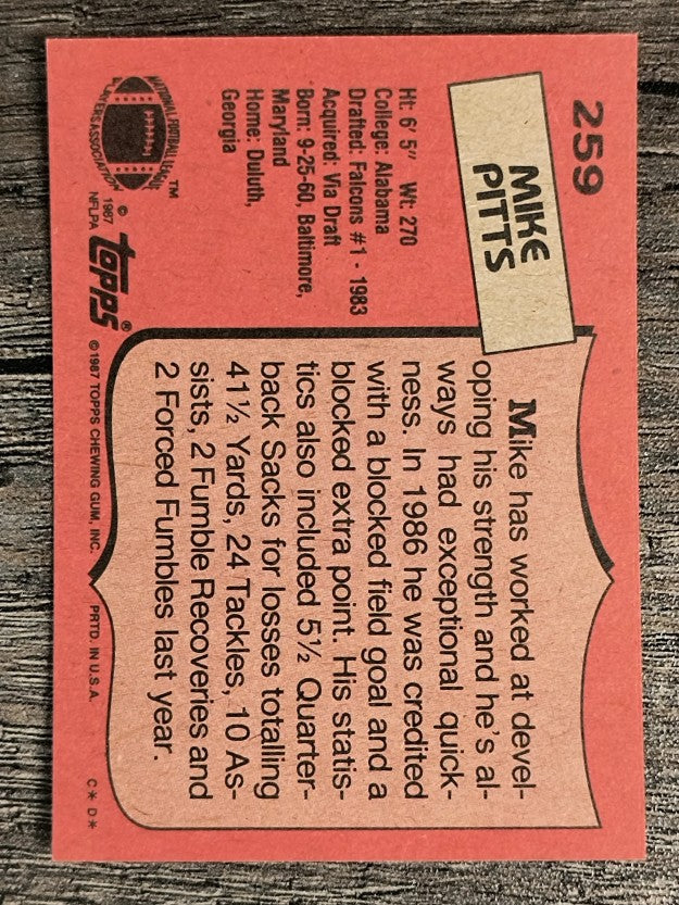 1987 Topps #259 Mike Pitts