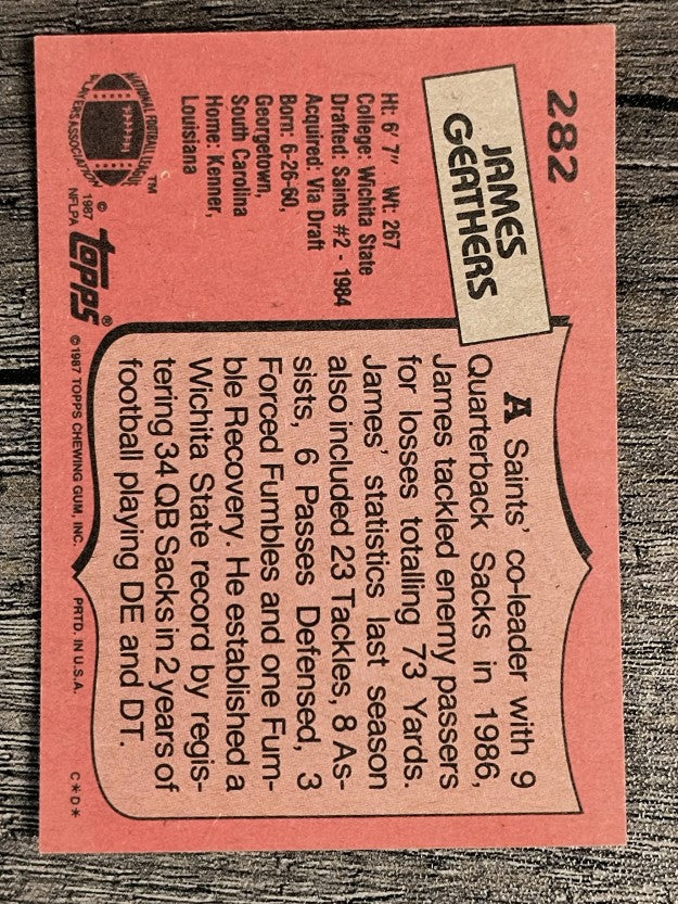1987 Topps #282 James Geathers RC
