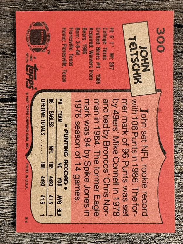 1987 Topps #300 John Teltschik RC
