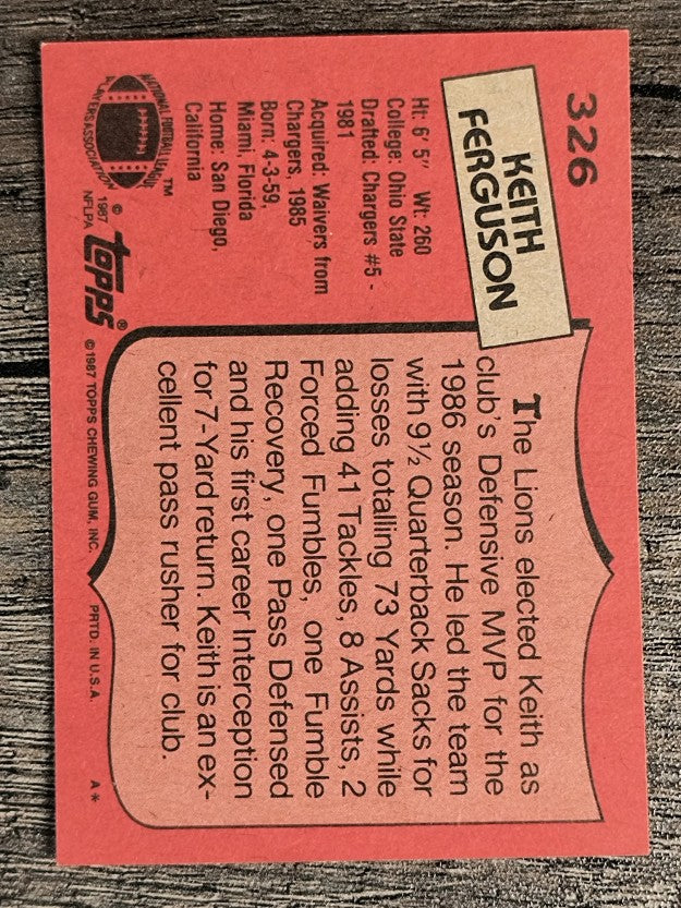 1987 Topps #326 Keith Ferguson
