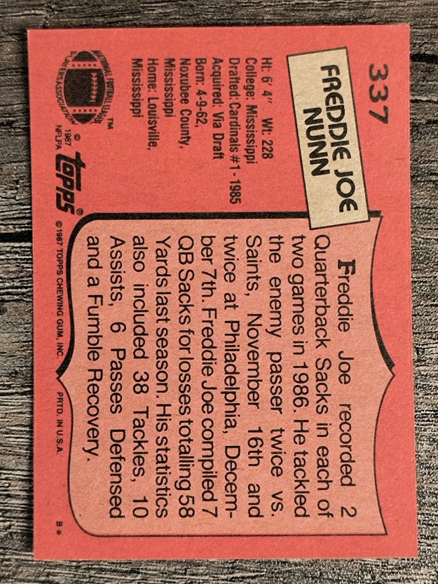 1987 Topps #337 Freddie Joe Nunn
