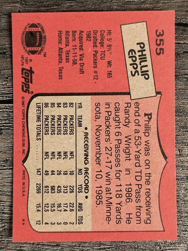 1987 Topps #355 Phillip Epps RC