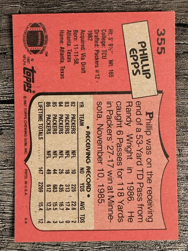 1987 Topps #355 Phillip Epps RC