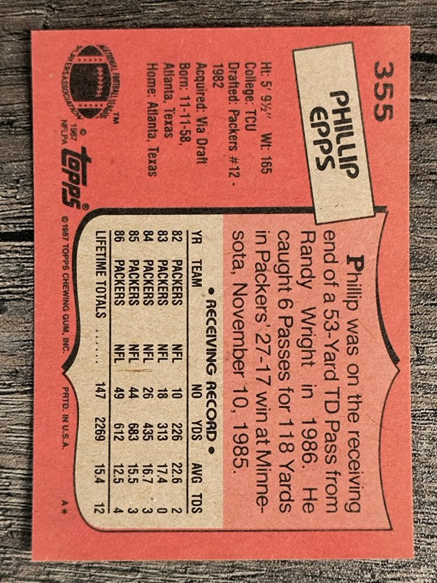 1987 Topps #355 Phillip Epps RC