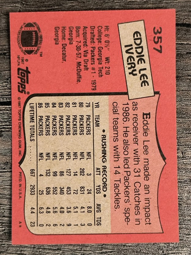 1987 Topps #357 Eddie Lee Ivery