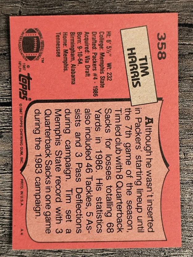 1987 Topps #358 Tim Harris RC