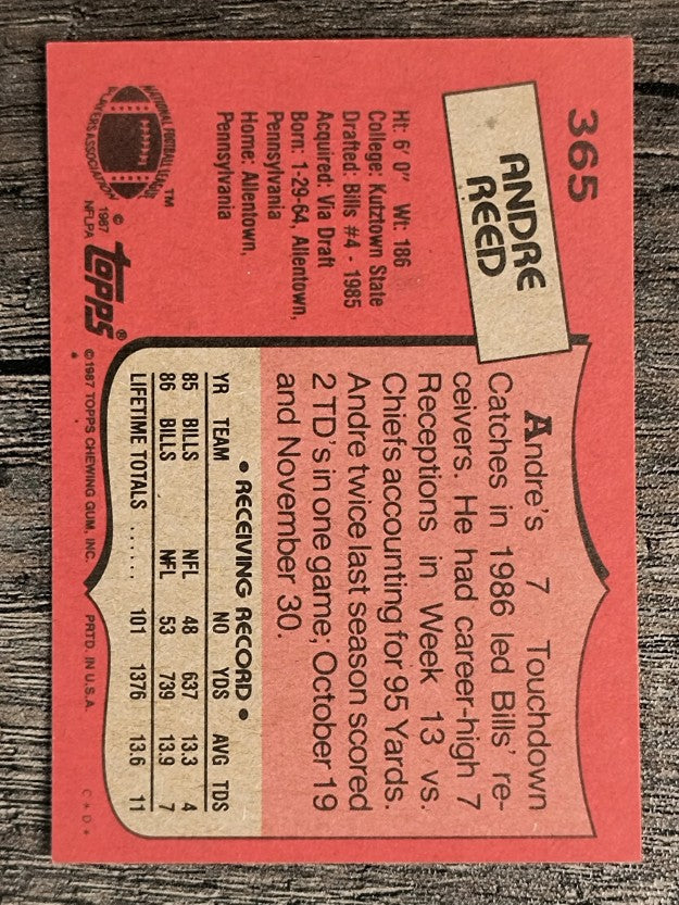 1987 Topps #365 Andre Reed