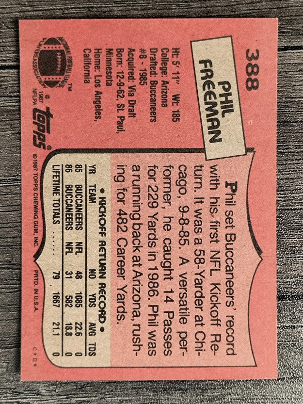 1987 Topps #388 Phil Freeman