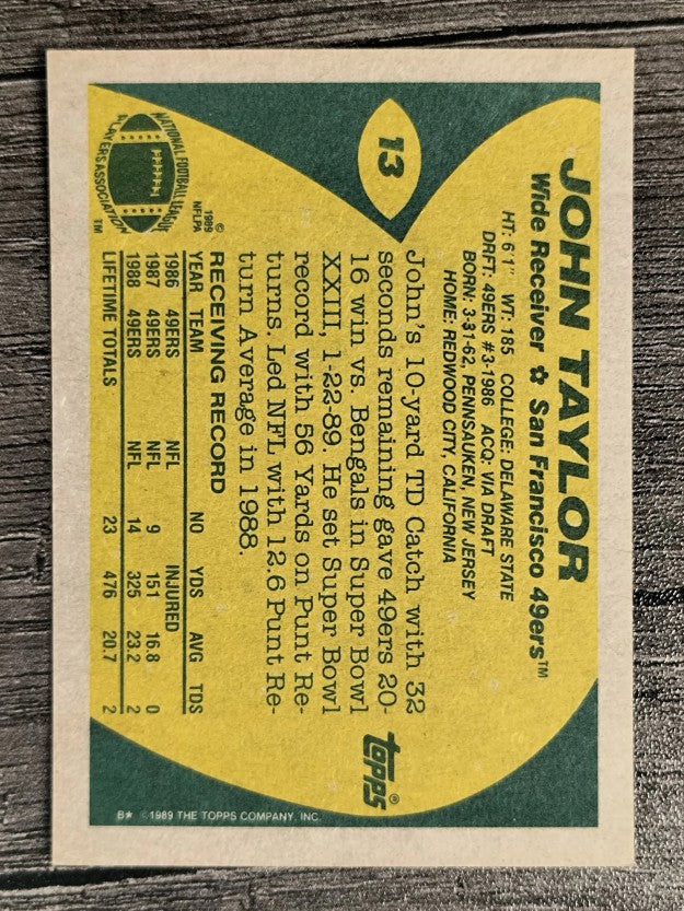 1989 Topps #13 John Taylor RC
