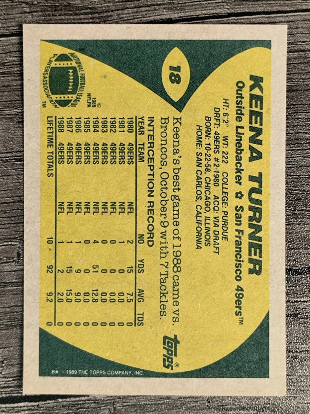 1989 Topps #18 Keena Turner