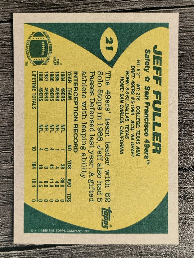 1989 Topps #21 Jeff Fuller