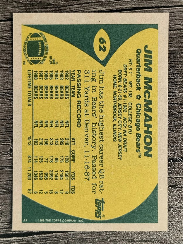 1989 Topps #62 Jim McMahon