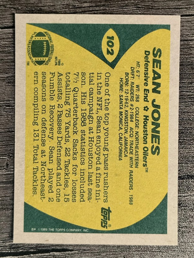 1989 Topps #102 Sean Jones
