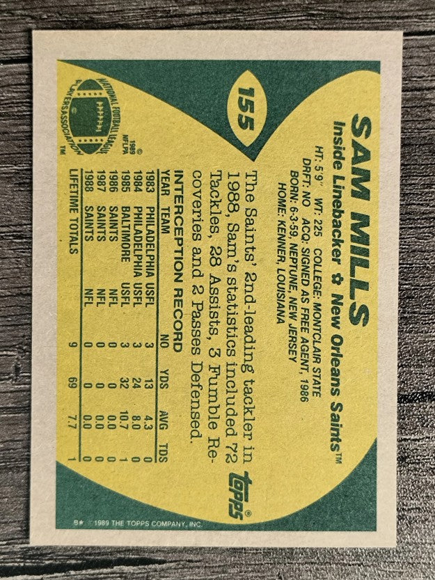 1989 Topps #155 Sam Mills