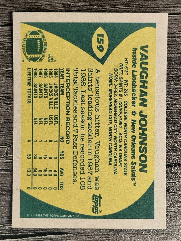 1989 Topps #159 Vaughan Johnson RC