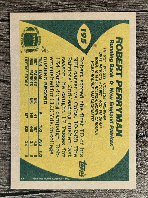 1989 Topps #195 Robert Perryman RC