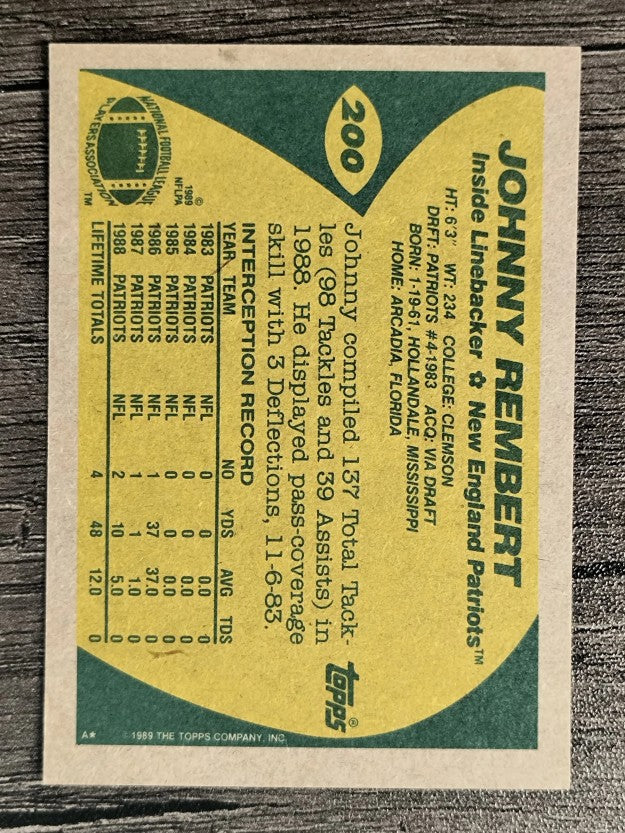 1989 Topps #200 Johnny Rembert RC
