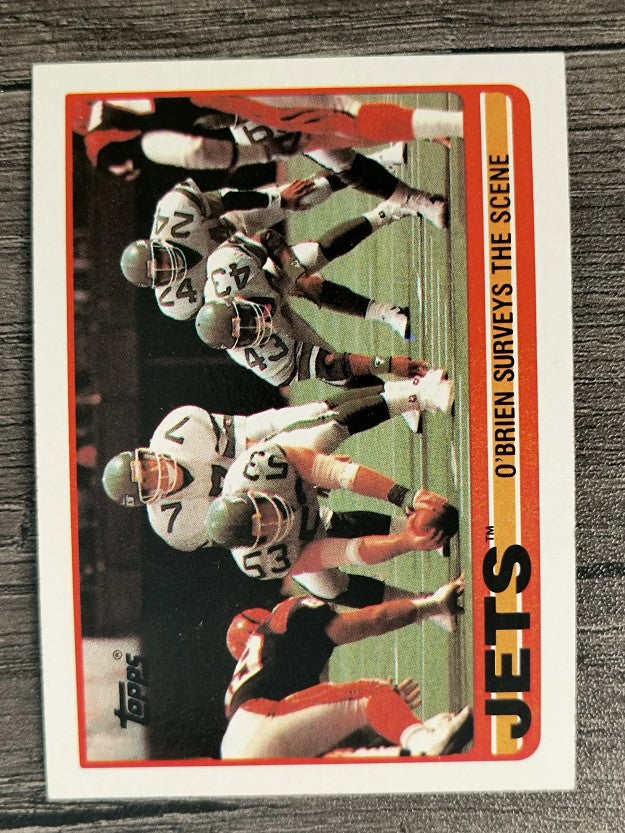 1989 Topps #222 Jets Team/Ken O'Brien Surveys/Scene