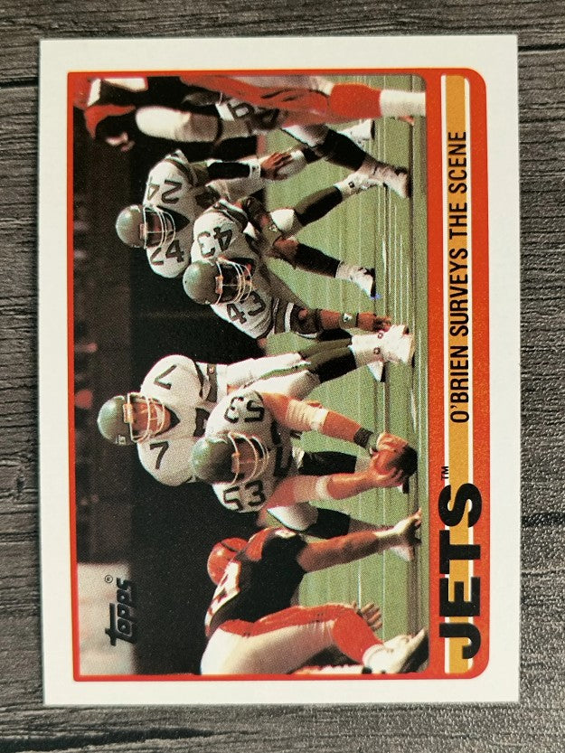 1989 Topps #222 Jets Team/Ken O'Brien Surveys/Scene