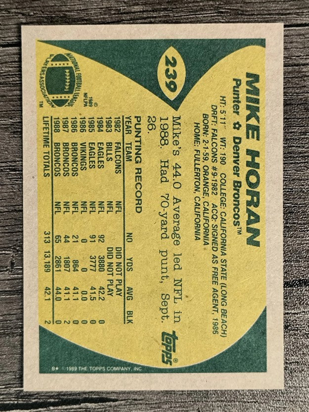 1989 Topps #239 Mike Horan