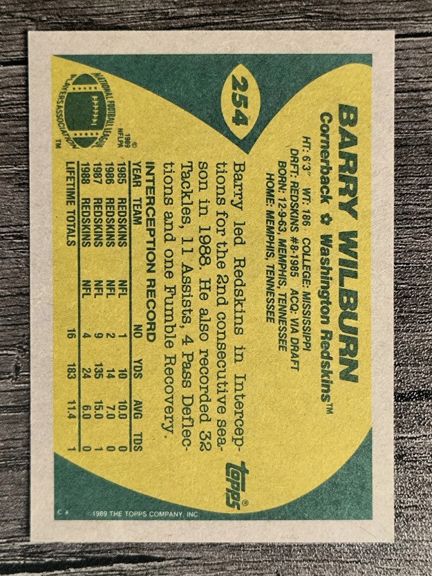 1989 Topps #254 Barry Wilburn