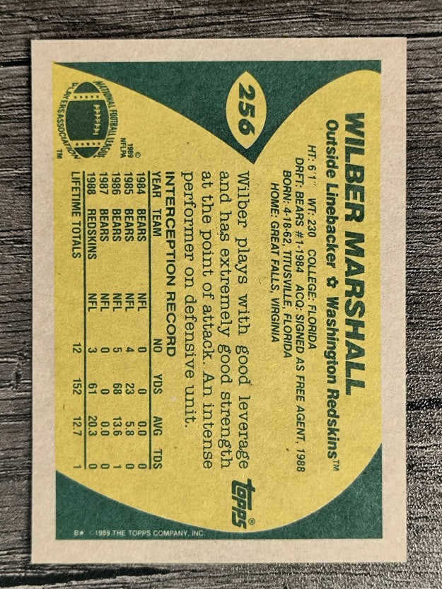 1989 Topps #256 Wilber Marshall