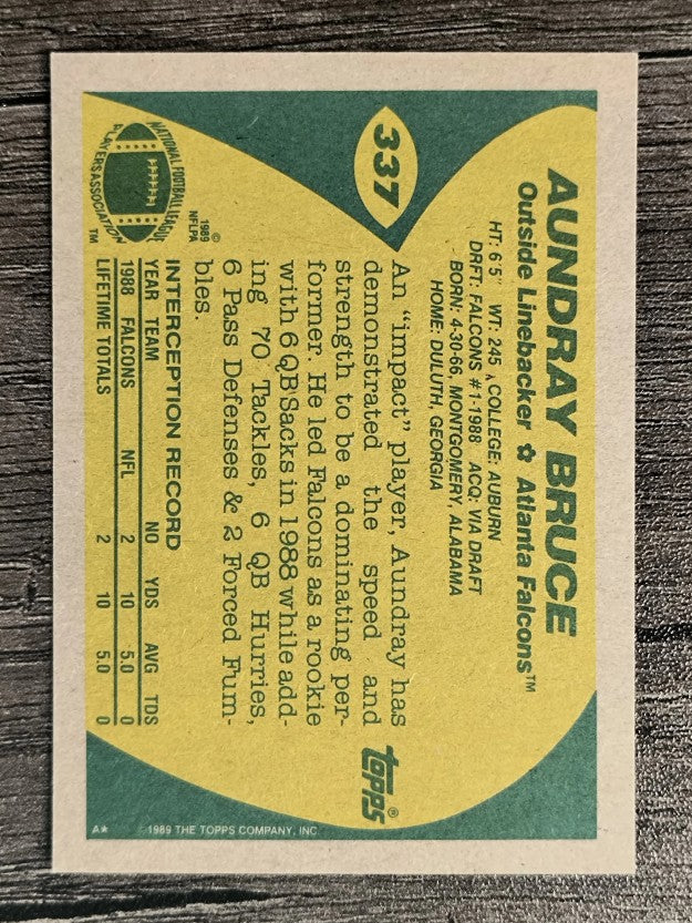 1989 Topps #337 Aundray Bruce RC
