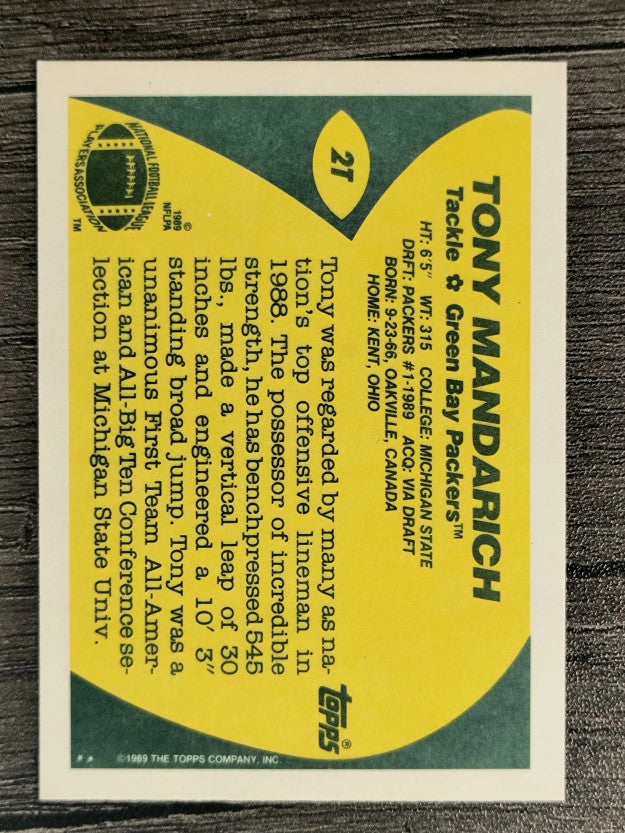 1989 Topps Traded #2T Tony Mandarich RC