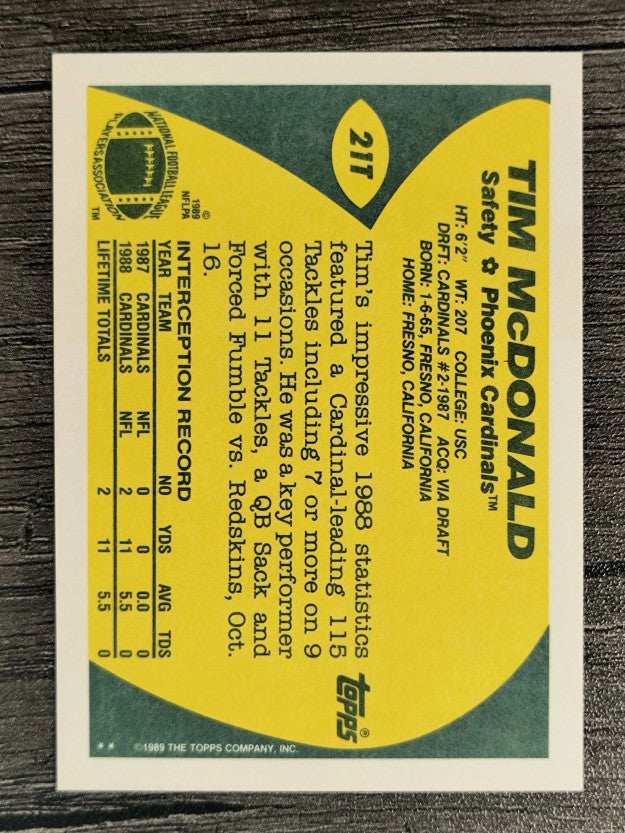 1989 Topps Traded #21T Tim McDonald RC