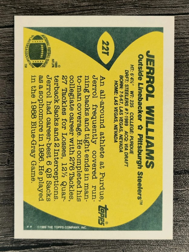 1989 Topps Traded #22T Jerrol Williams RC