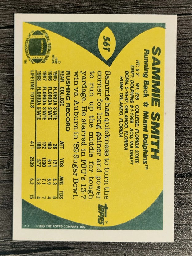1989 Topps Traded #56T Sammie Smith RC
